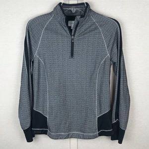 CHASE54 Black & White 1/4‑Zip Performance Pullover Sz S • Moisture‑Wicking • EUC